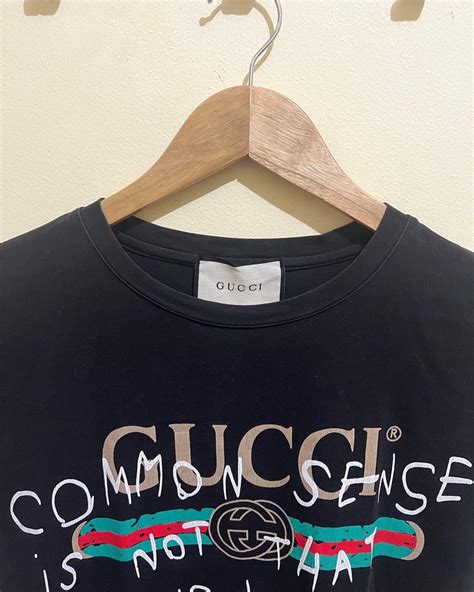 black gucci shirt common sense|Gucci t-shirt lookup.